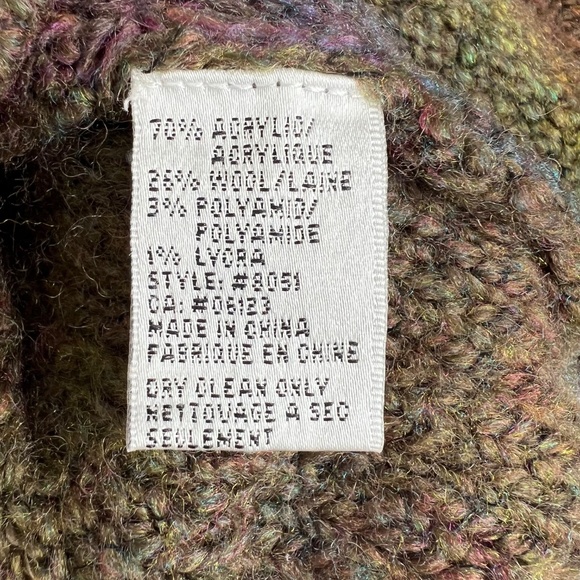 Wool-blend Turtleneck Sweater Ombré Rainbow Sunset Stripes Women's Small - Picture 9 of 10